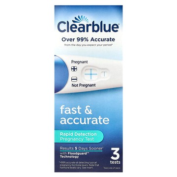 Clearblue, Fast & Accurate，妊娠快速檢測試紙，3 片