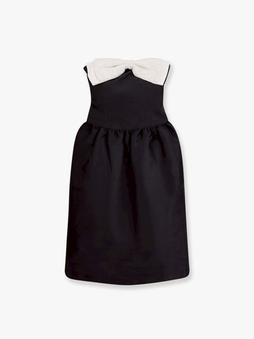 Taffeta' décolleté dress with maxi bow - SELF PORTRAIT - gender_Woman