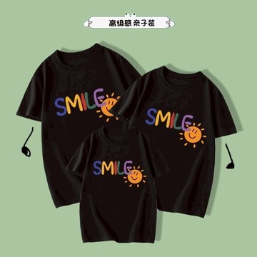 🚀隔日到貨🚀美式上衣全家服父子裝情侶上衣親子短袖潮流印花短袖母子裝寬鬆親子裝ins風休閒寬鬆上衣百搭重磅圓領t恤韓系上衣