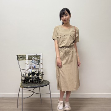 口袋造型・綁帶洋裝