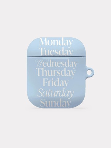 'A Week' Lettering Design Hard AirPods Case