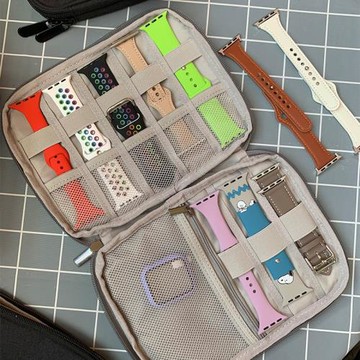 蘋果iwatch表帶收納applewatch收納盒手機數據線充電線整理帆布袋