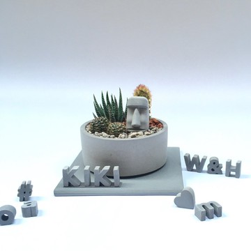 【摩艾綠意花園】迷你仙人掌造景DIY (水泥字要加購 ) 生日禮物