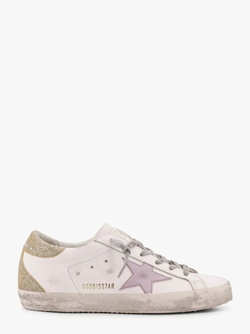 Super-star leather sneakers with glittered detail - GOLDEN GOOSE DELUXE BRAND - gender_Woman