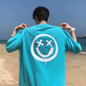 『癮品流行』 潮牌印花T恤 大尺碼M-8XL寬鬆圓領上衣 夏季薄款五分袖 寬鬆百搭休閑上衣