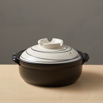 有種創意 - 日本萬古燒 - IH土鍋7號 - 白色旋紋(1.4L)