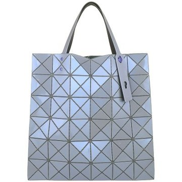 ISSEY MIYAKE 三宅一生 BAOBAO 珍珠藍灰色亮面三角格6x6肩背/手提包