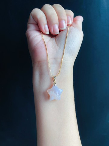 星願 夢幻甜美 水中花 櫻花瑪瑙 項鍊  禮物 天然石 獨一無二