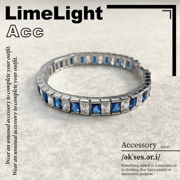 ☆LimeLight☆ 安全扣 韓國 INS Y2K 雅寶 鋯石 合金 水鑽 寶石 飾品 藍寶石 男女手鍊 手鍊
