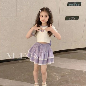 Mini baby🌷女童套裝夏裝小女孩夏季兒童休閒短袖裙子兩件套