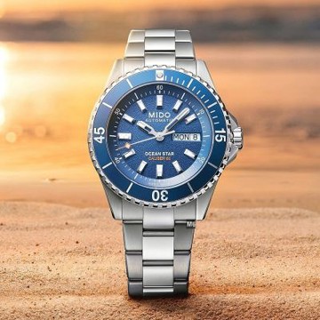 MIDO美度 最新廣告款Ocean Star 200海洋之星41㎜潛水錶 精鋼藍面 M6(M0269301104100)