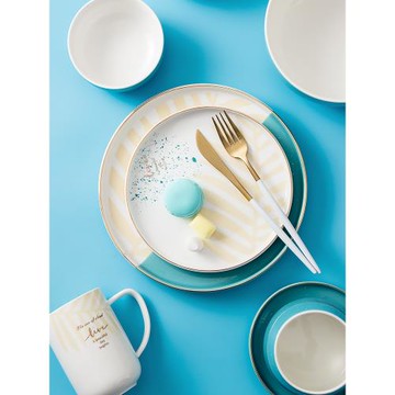 愛兒杉 北歐盤子西餐餐具套裝碗盤ins風甜品創意家用陶瓷碟牛排盤