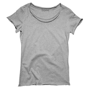 Bread & Boxers｜有機棉女用不收邊素T(灰色)