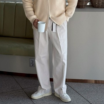 正韓挺面純棉拉絨單摺後鬆緊休閒寬褲 4色 YUPPIE 預購商品 0113