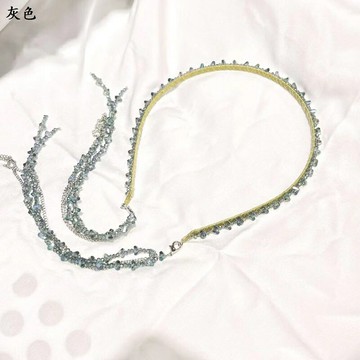 【巴黎精品】現貨+預購 髮箍水晶髮飾-手工串珠可拆式流蘇女飾品4色a1da50