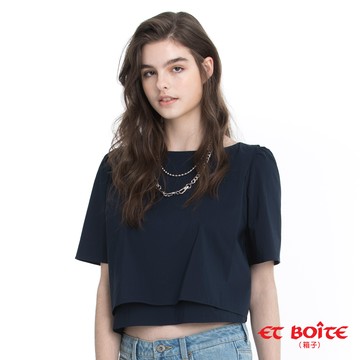 【新年爆殺價↘$588】雙層素面質感上衣- BLUE WAY ET BOîTE 箱子