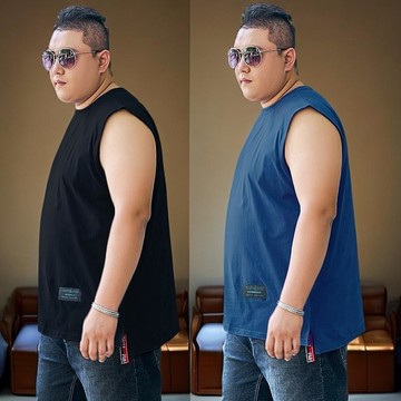 台灣现貨 150kg 大碼男裝背心 涼感上衣  夏季坎肩無袖背心 寬鬆無袖t恤 加肥背心 加大特大號背心