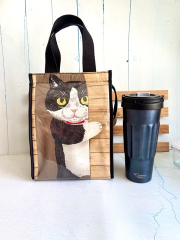 躲貓貓-黑白貓保溫收納袋 日本棉布 生日 聖誕 新年 禮物