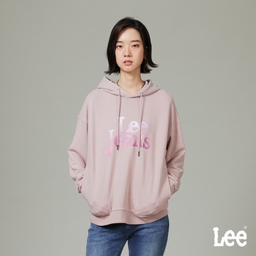 Lee 女款 漸層LEE JEANS 長袖連帽厚T 二色