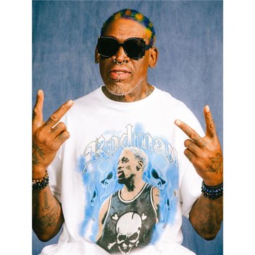 籃球羅德曼印花小眾設計歐美高街vibe運動休閑男女同款短袖T恤