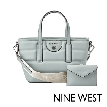 【NINE WEST】TADEO 衍縫水餃包/手提包/側背包/斜背包-淡藍色(129475)