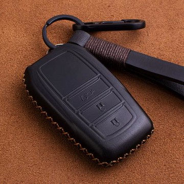 適用于豐田新RAV4漢蘭達凱美瑞埃爾法雷凌普拉多皇冠真皮鑰匙套