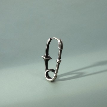 做舊感十字星回形針耳環