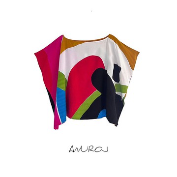 Poncho Cotton Rayon Blouse Hand paint For Summer Beach