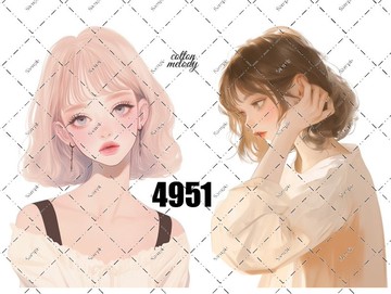 original sticker no.4951 人物貼紙 原創貼紙 原創人物貼紙 裝飾貼紙 cotton melody