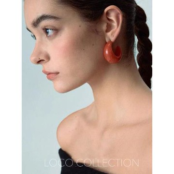 新年紅色月牙耳環亞克力輕奢小眾設計簡約高級感過年耳飾耳圈手鐲