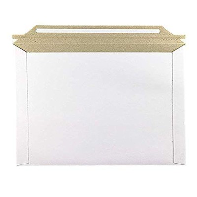 10枚 A4サイズ 厚紙封筒 書類封筒 ビジネスレターケース メイル便ケース ワンタッチ貼付テープ 開封テープ付き (白 10枚セット)