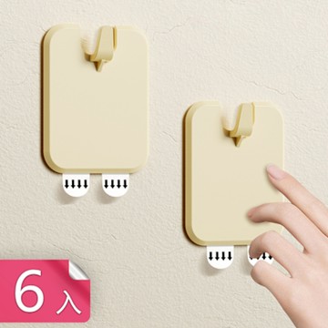 【荷生活】可拆卸不傷牆面強力承重相框掛勾 免打孔防潮防水無痕壁畫掛勾-6入組