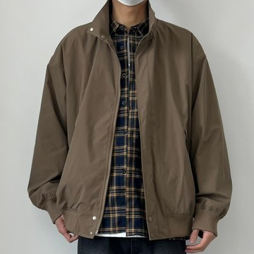 秋冬季黑色廓形短款立領夾克男春秋美式復古高級感飛行員工裝外套