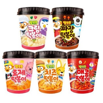 【韓國🇰🇷PORORO】杯裝即食辣炒年糕120g |  正宗韓式風味 | 奶油/炸醬/起司/香辣/玫瑰 | Q彈年糕