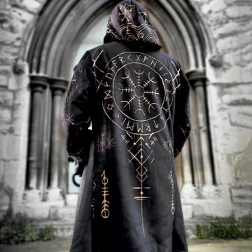 歐美抽象宇宙復古印花加絨男士3D數碼印花寬松連帽衛衣開衫外套