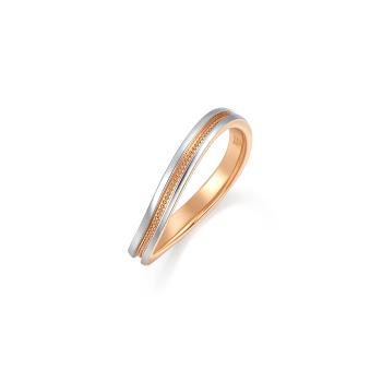 PROMESSA 「小皇冠」幸福曲線 18K玫瑰金及950鉑金 結婚戒指 對戒款 (女戒)