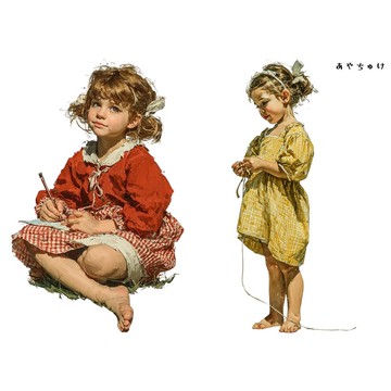 【4 月新品 2】08-127-0007 人物貼紙 鄉村女孩 B