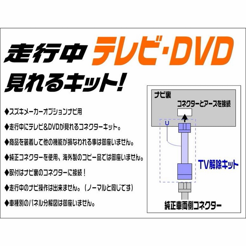 テレビキット ワゴンRスマイル R3.9〜 MX81S/MX91S メーカー テレビキット ワゴンRスマイル R3.9〜 MX81S/MX91S メーカー