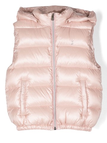 Herno Kids - logo-plaque padded gilet - kids - Polyamide/Polyester/Polyamide/Feather Down - 10 yrs - Pink