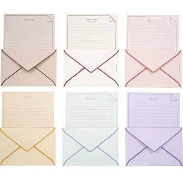 1000 線條信紙信封組  48張  多色