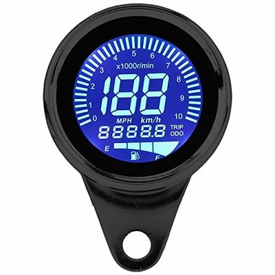 TOMIRE バイク用 汎用 12V 機械式 スピード タコ メーター デジタル LED バックライト ディスプレイ 燃料計 走行距離 オドメーター