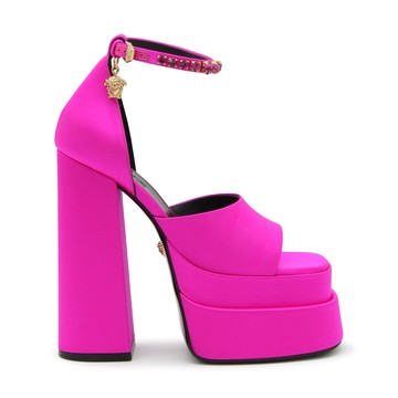 Versace - Fucsia Satin Medusa Sandals