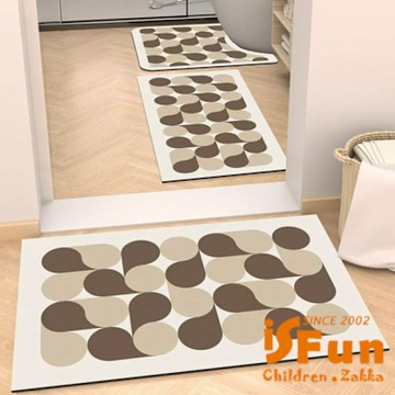 iSFun 簡約水滴 吸水硅藻泥浴室廚房速乾防滑軟地墊50x80cm 款式可選