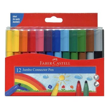 FABER-CASTELL 輝柏 66-2000-12 JUMBO連接筆  12色  1盒