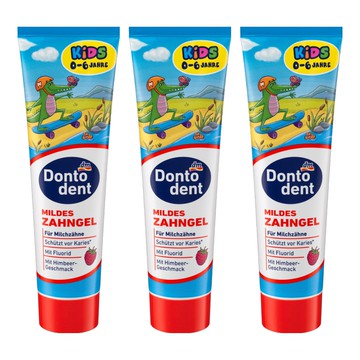 Dontodent 兒童牙膏 覆盆莓口味 溫和呵護 預防蛀牙  100ml  3條