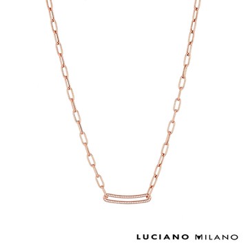 LUCIANO MILANO 沉靜光芒純銀項鍊(玫瑰金)