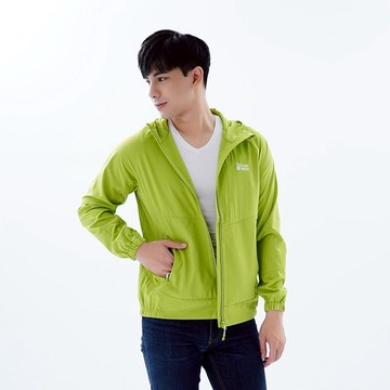 中性款防風防潑水抗UV反光連帽外套GJ10019綠色