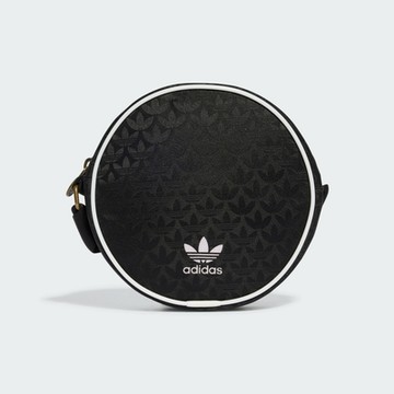 ADIDAS ROUND BAG 三葉草 斜背包-黑-IT7388