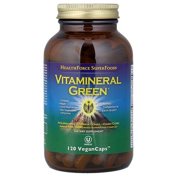 HealthForce Superfoods, Vitamineral Green®，120 粒全素膠囊™
