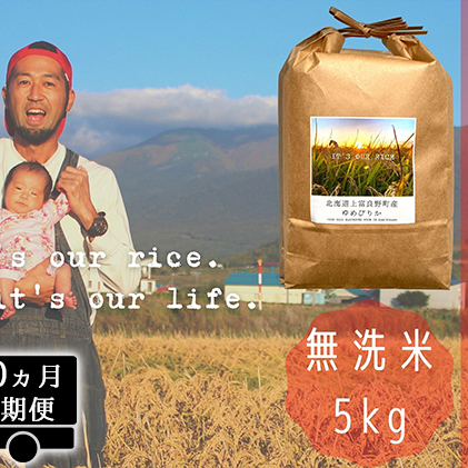 ◆10ヵ月連続定期便◆ゆめぴりか 無洗米 5kg  北海道 上富良野産 ～It's Our Rice～